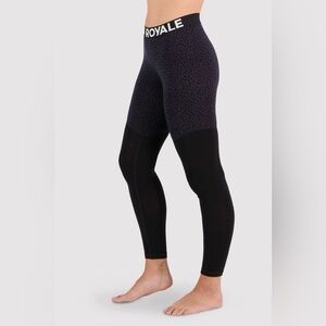 NWOT Mons Royale Cascade Merino Flex 200 3/4 Baselayer Leggings- Arctic Leopard
